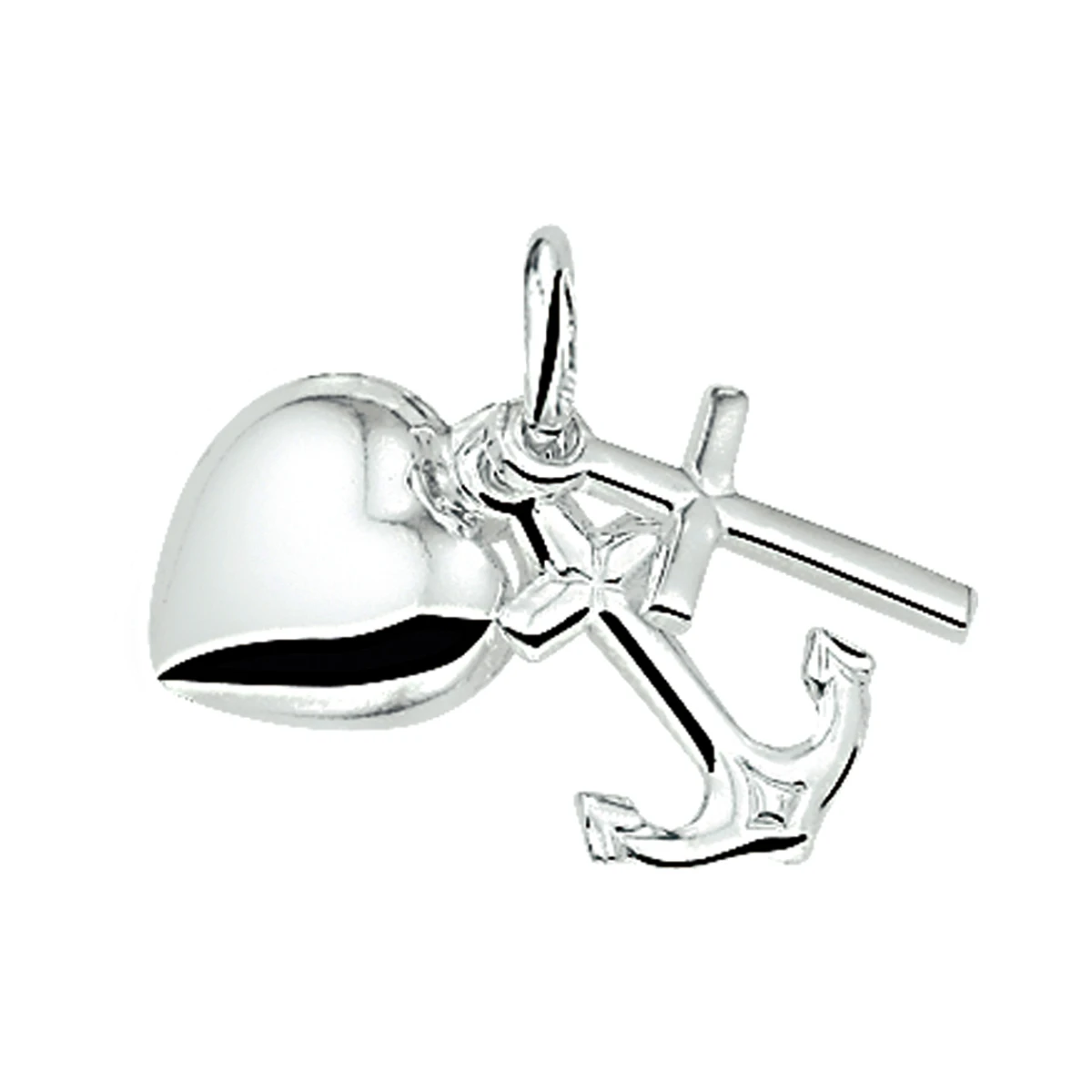 hanger geloof, hoop en liefde zilver wit
