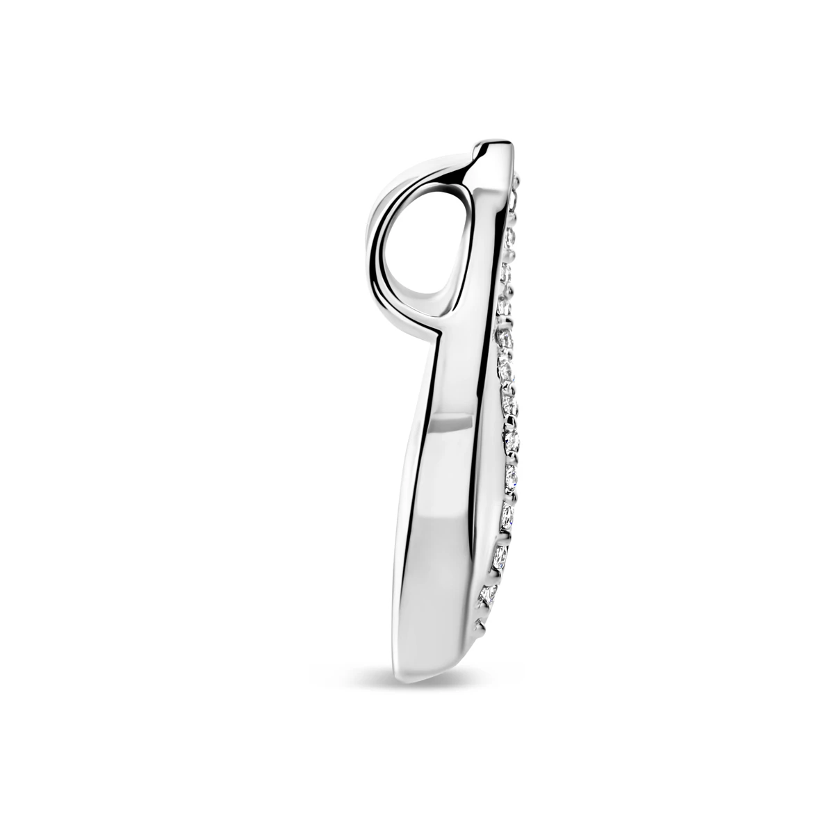 hanger gescratcht poli/mat zirkonia 21 mm zilver gerhodineerd