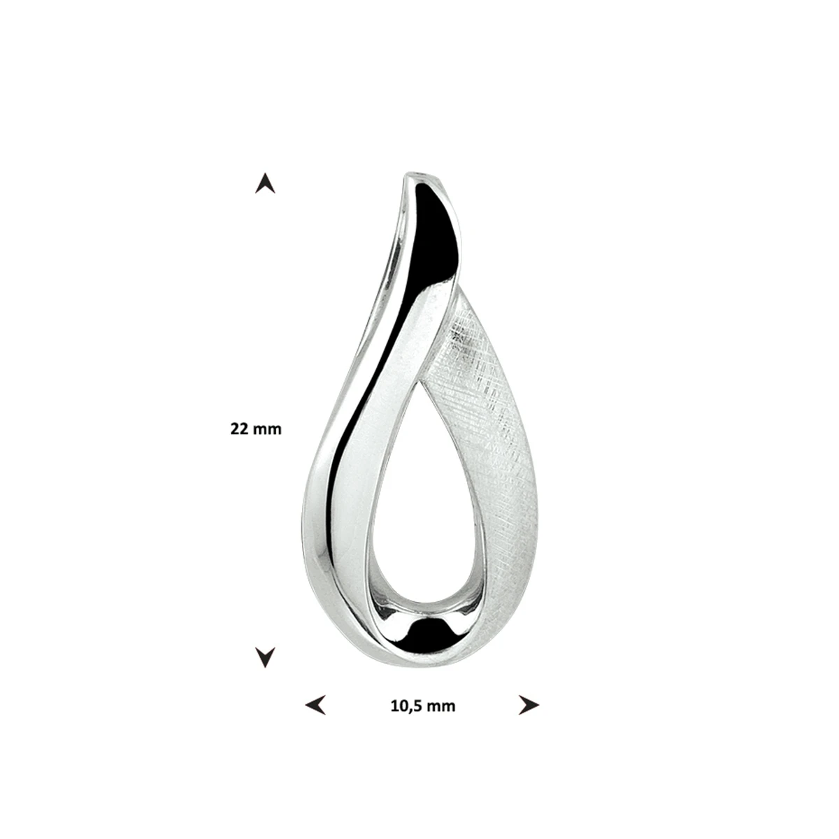 hanger gescratcht zilver gerhodineerd