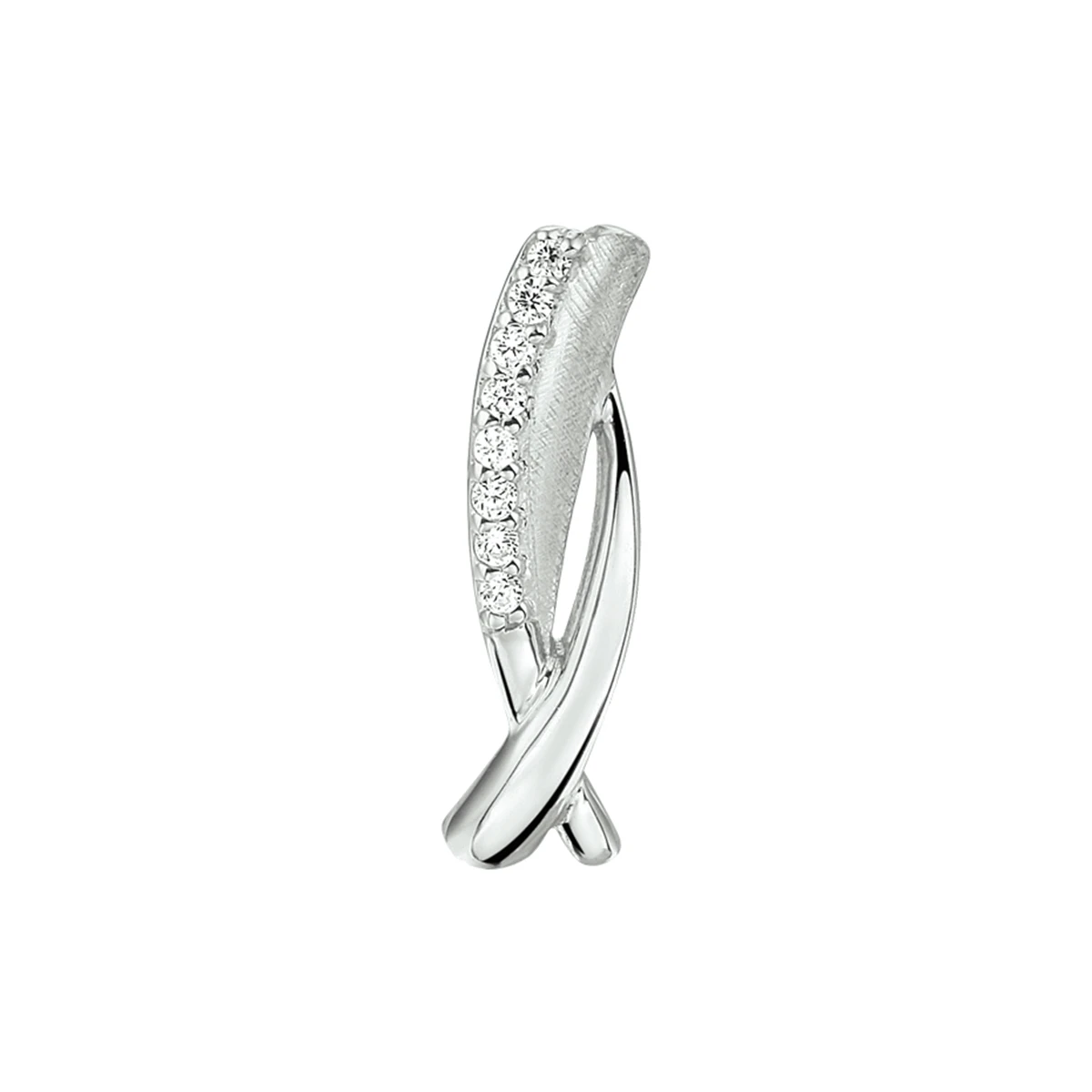 hanger gescratcht zirkonia zilver gerhodineerd