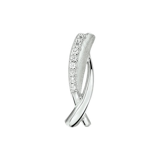 hanger gescratcht zirkonia zilver gerhodineerd