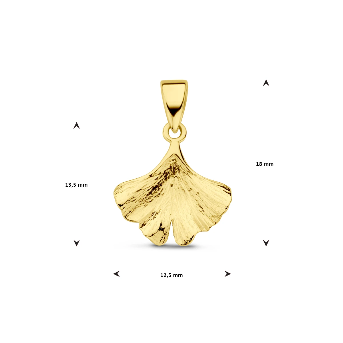 hanger ginkgo blad 14K geelgoud