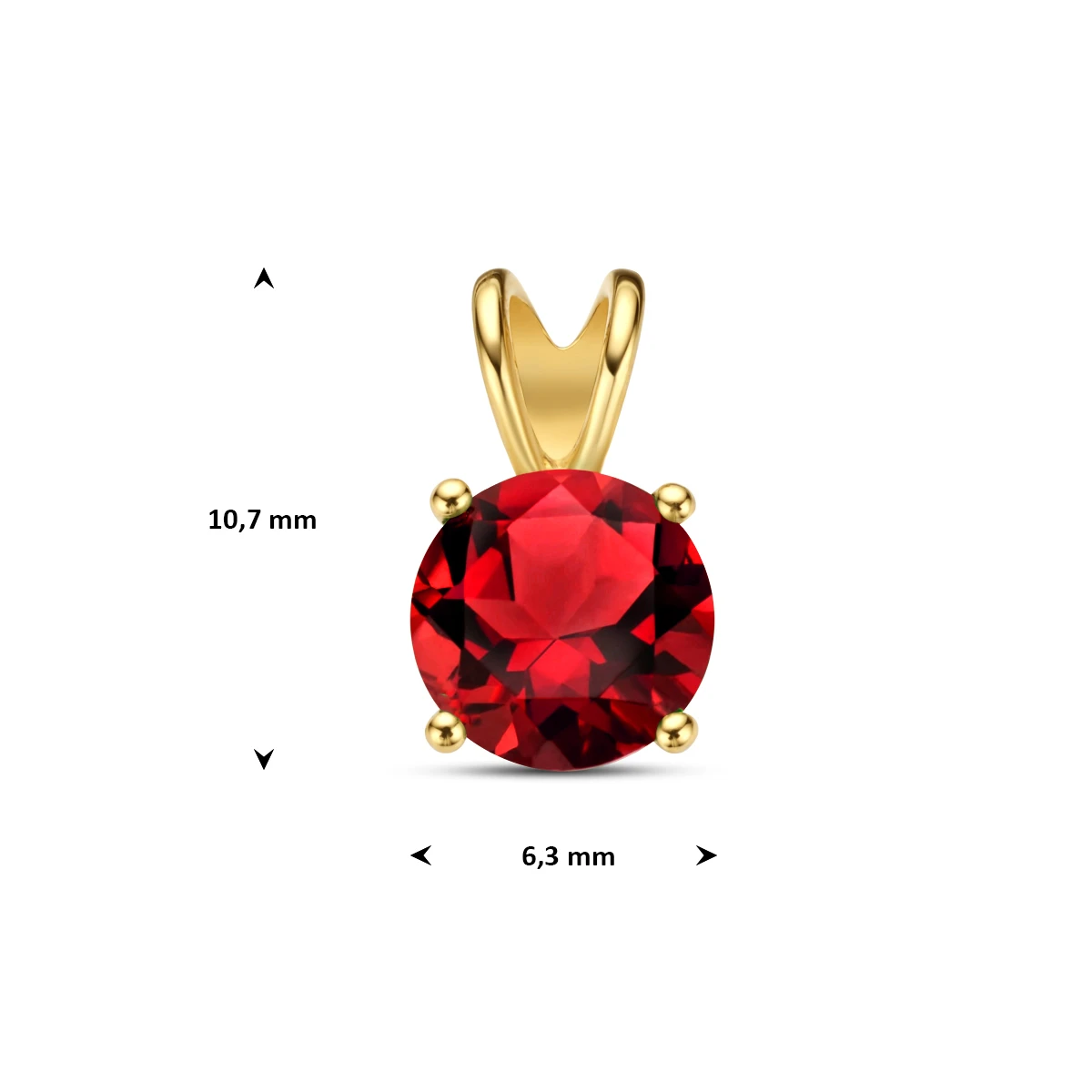 hanger granaat 14K geelgoud
