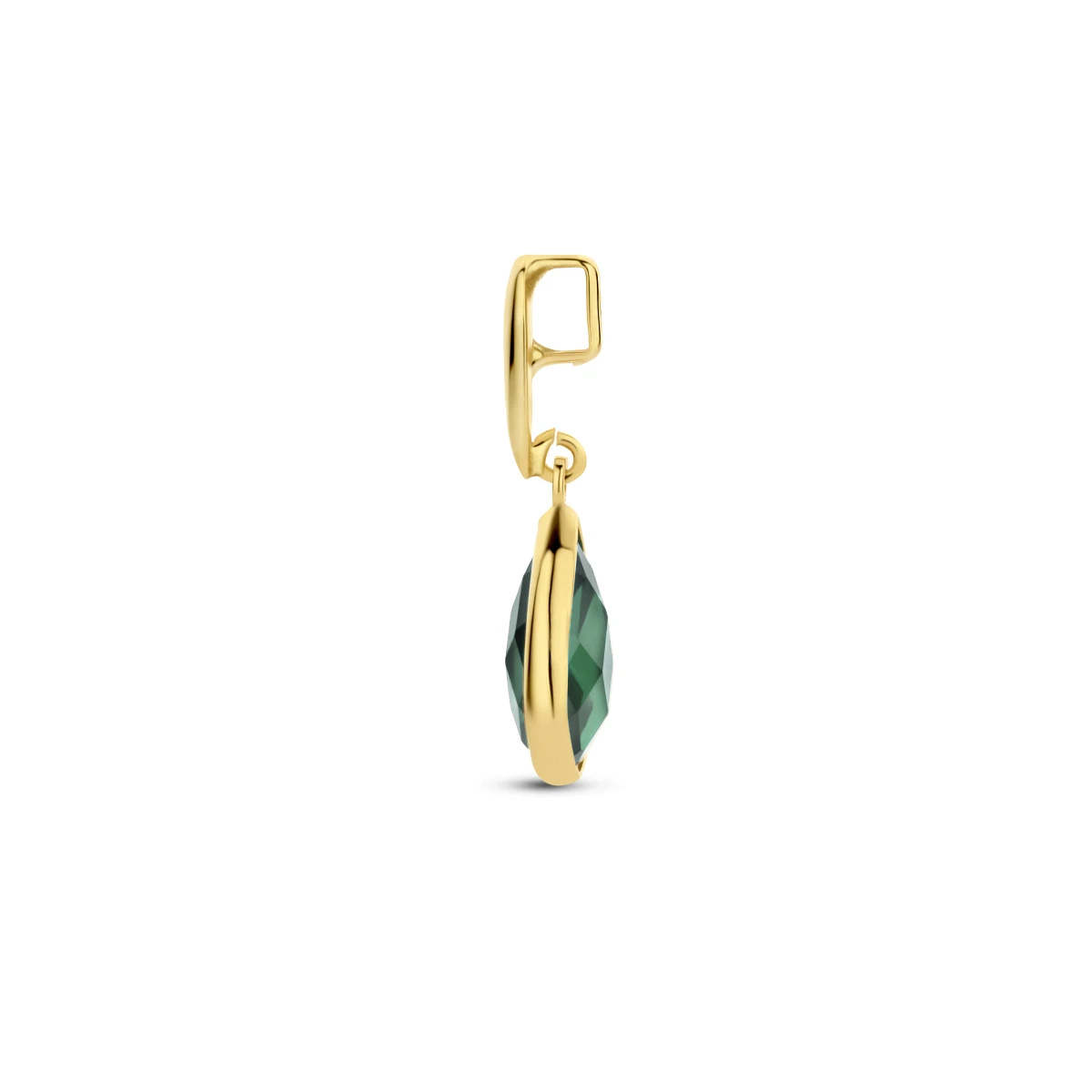 hanger groen agaat 12,5 mm 14K geelgoud