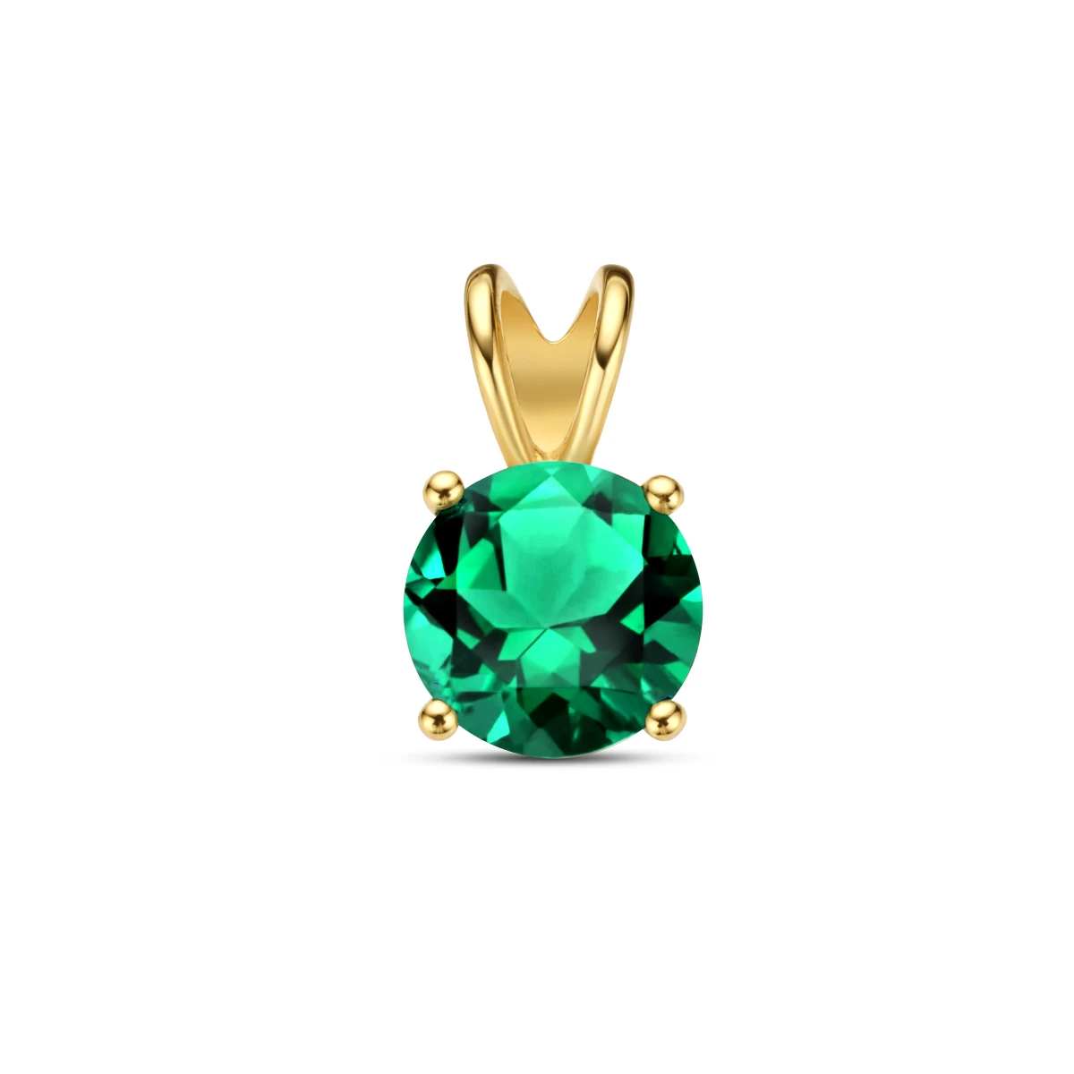 hanger groen agaat 14K geelgoud