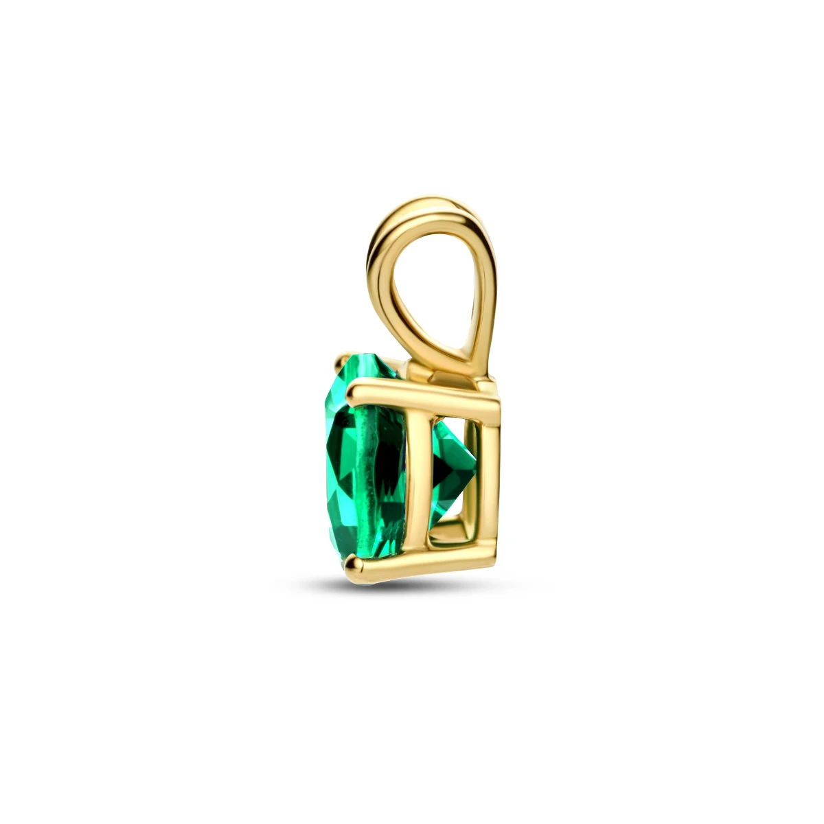 hanger groen agaat 14K geelgoud
