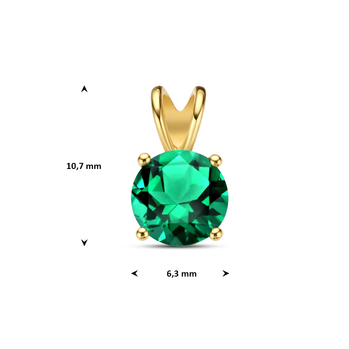 hanger groen agaat 14K geelgoud