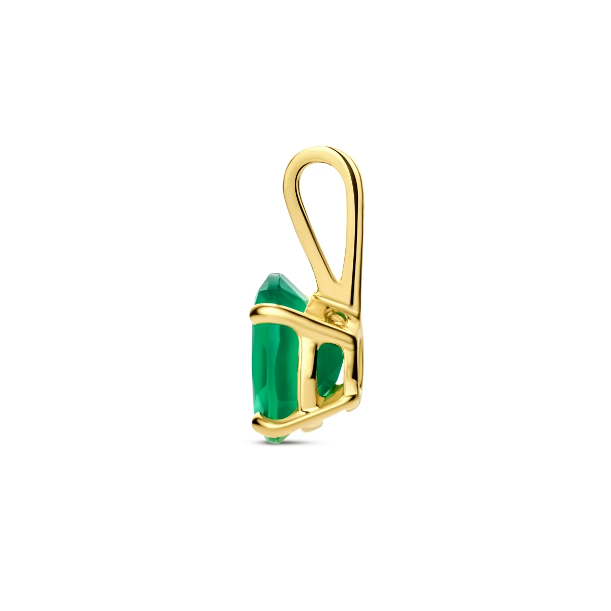 hanger groen agaat 14K geelgoud