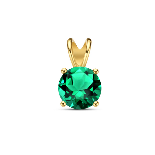 hanger groen agaat 14K geelgoud