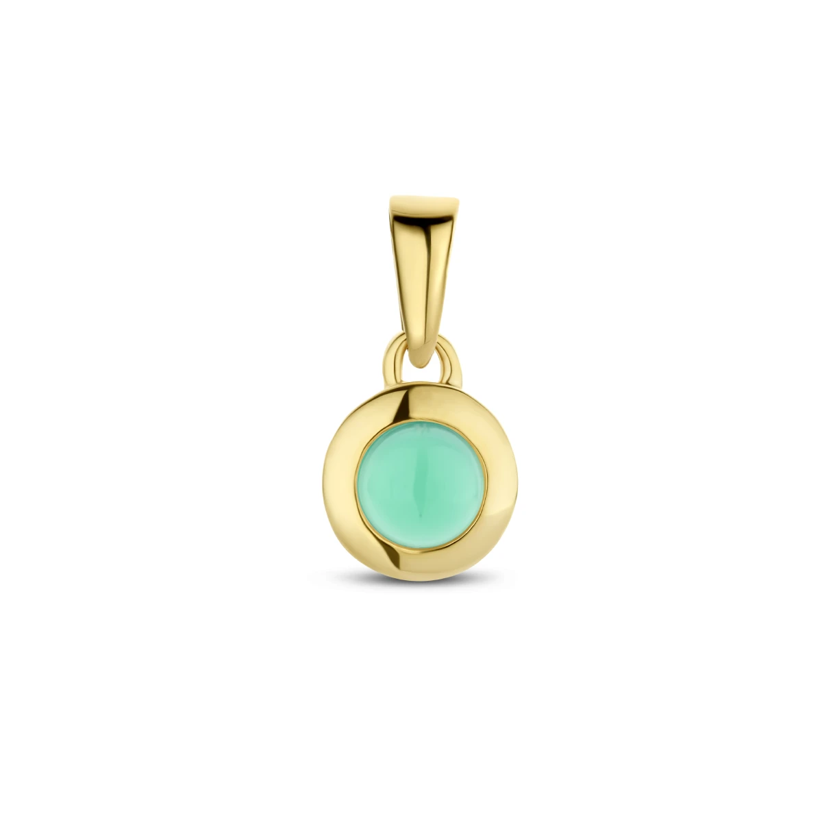 hanger groen agaat 14K geelgoud