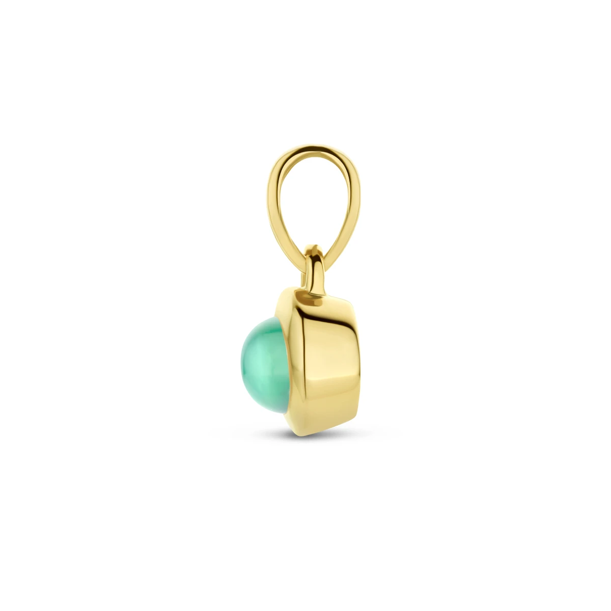hanger groen agaat 14K geelgoud