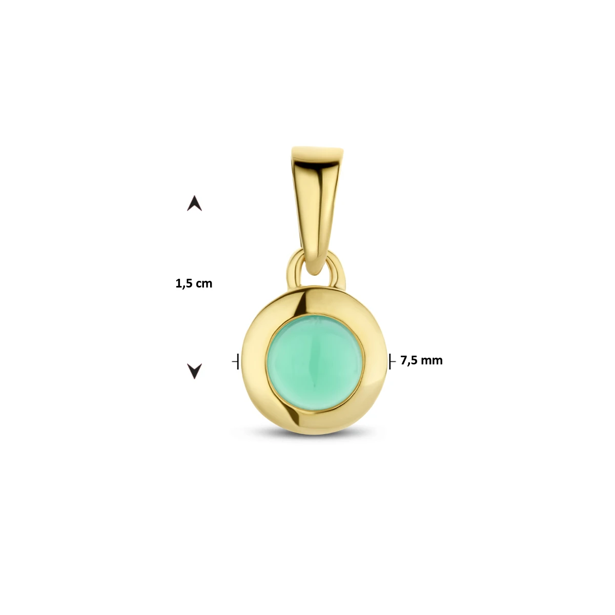 hanger groen agaat 14K geelgoud