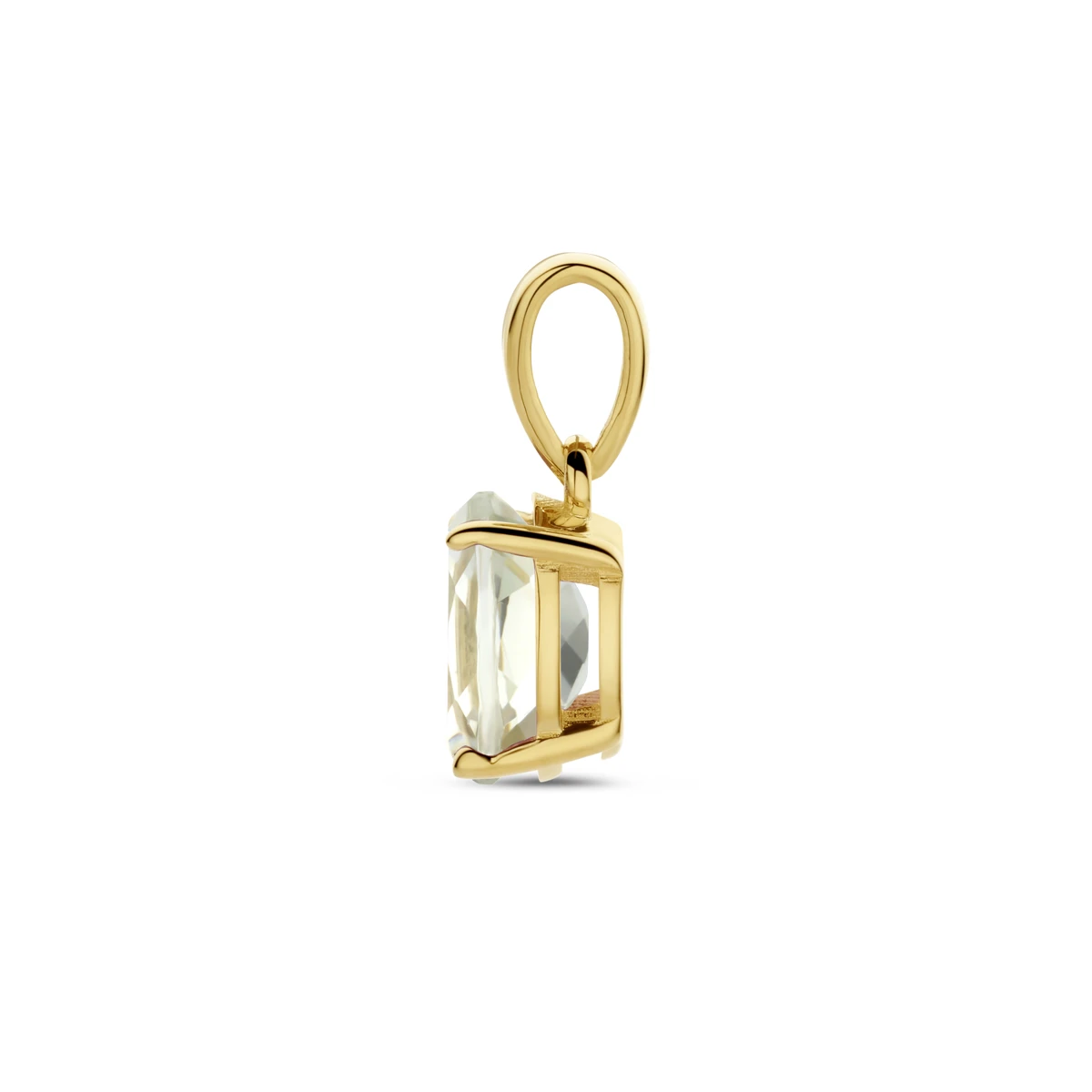 hanger groen amethist 14K geelgoud