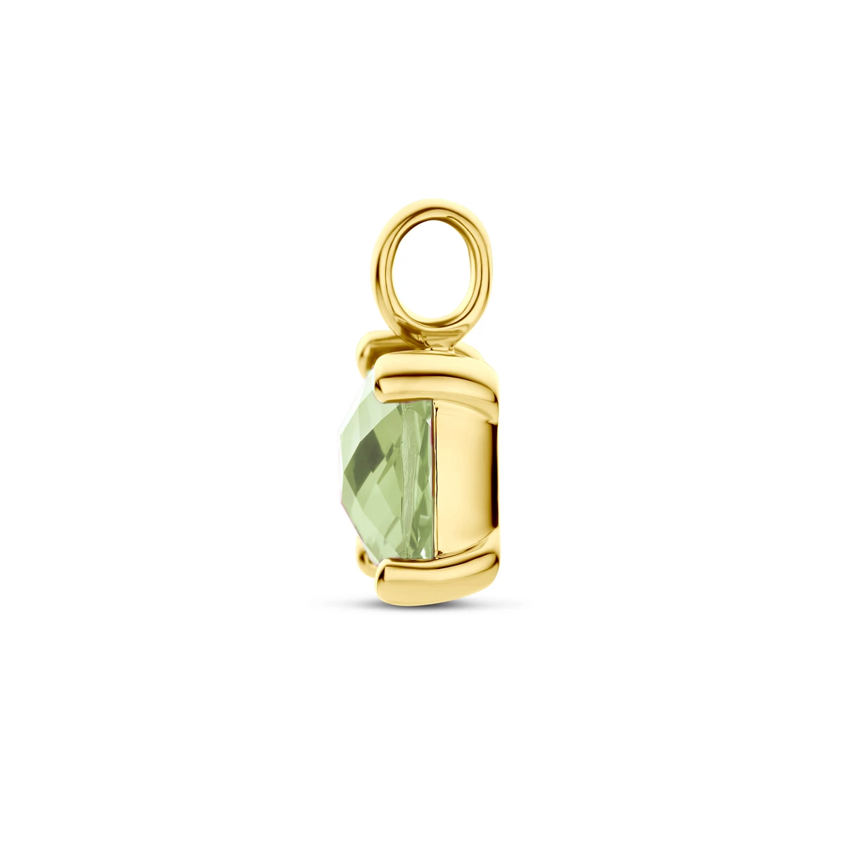 hanger groen amethist 14K geelgoud