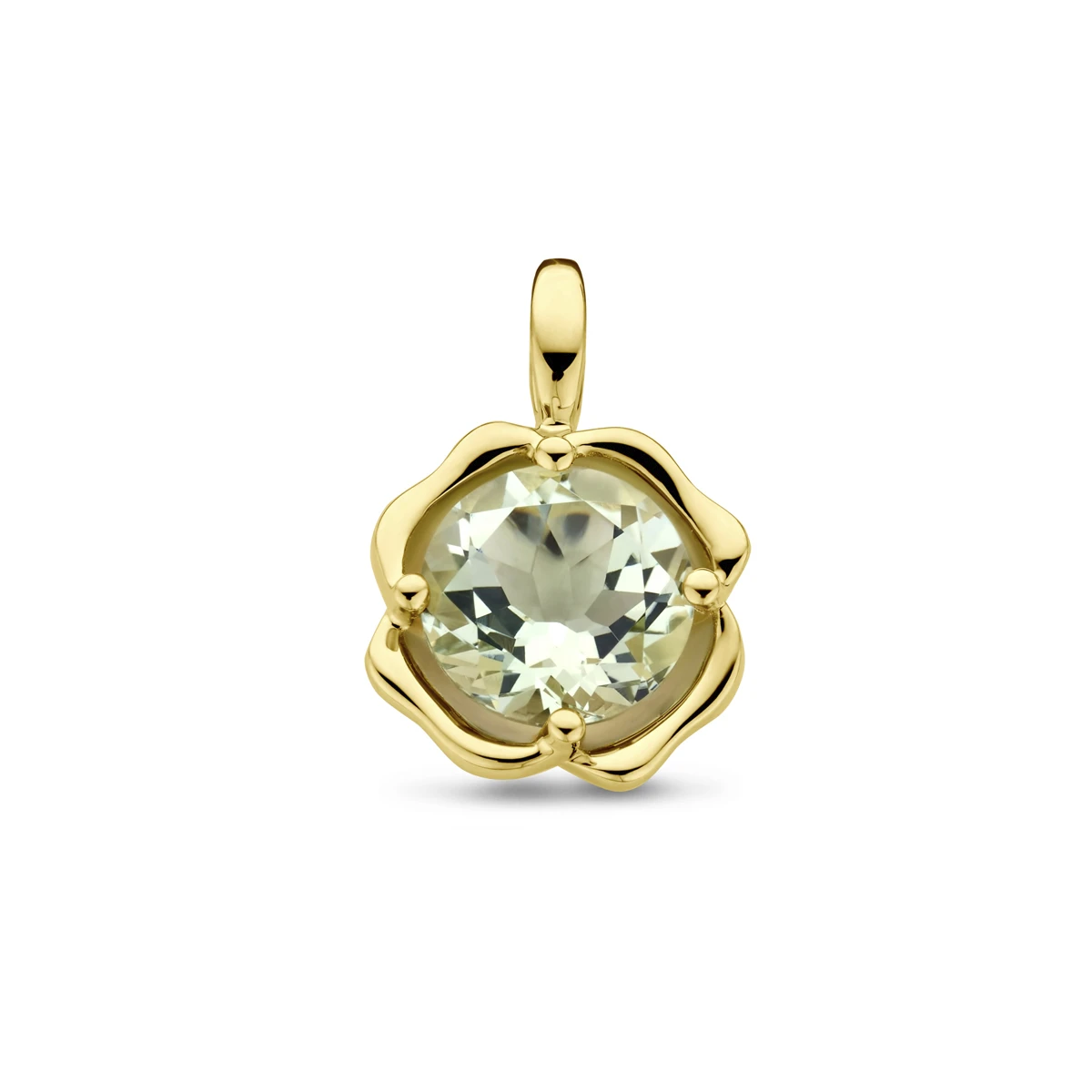 hanger groen amethist 14K geelgoud