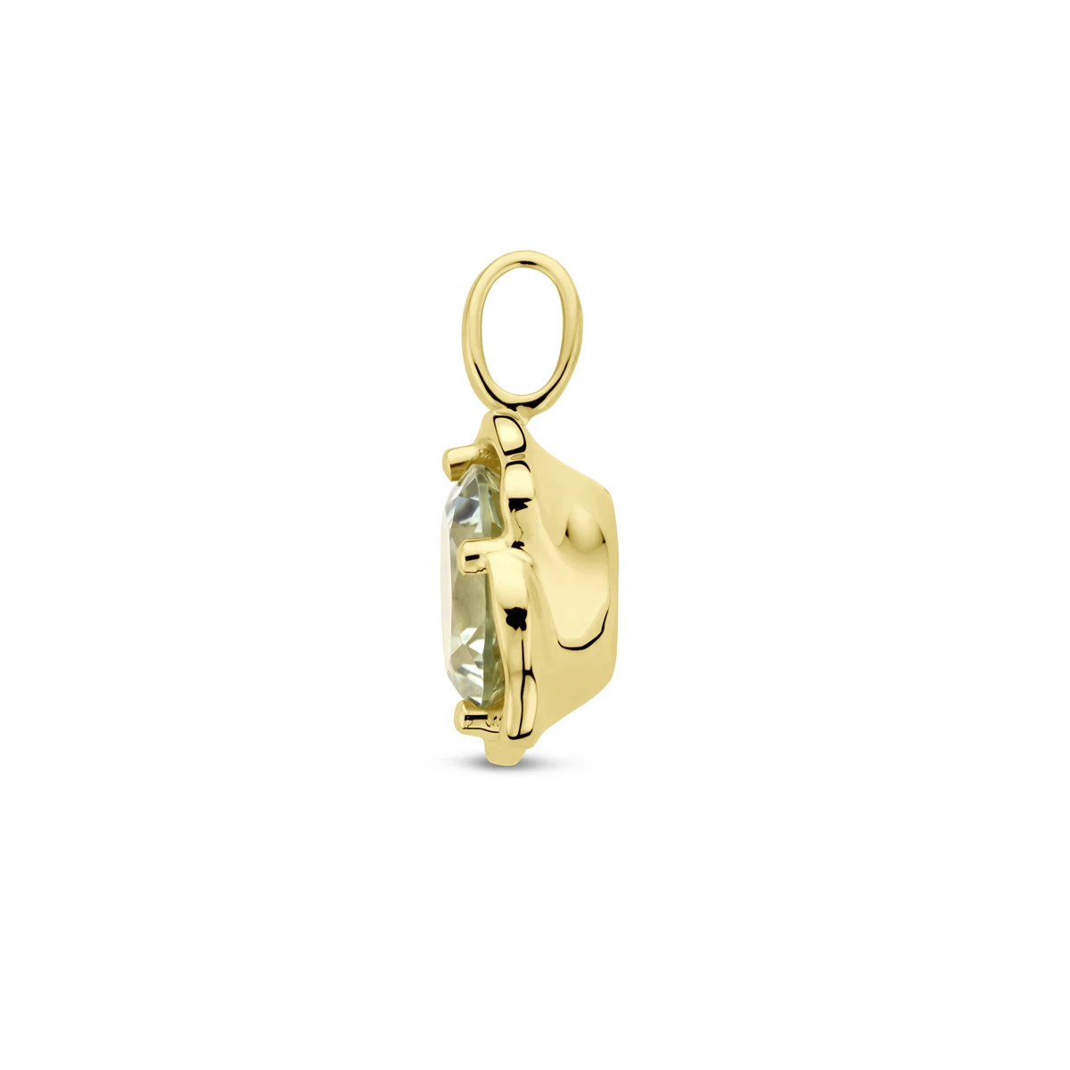hanger groen amethist 14K geelgoud