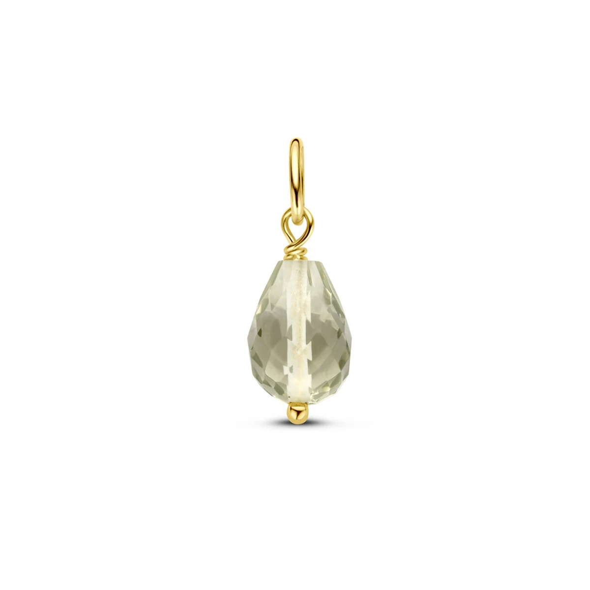 hanger groen amethist 15 mm 14K geelgoud