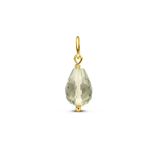 hanger groen amethist 15 mm 14K geelgoud