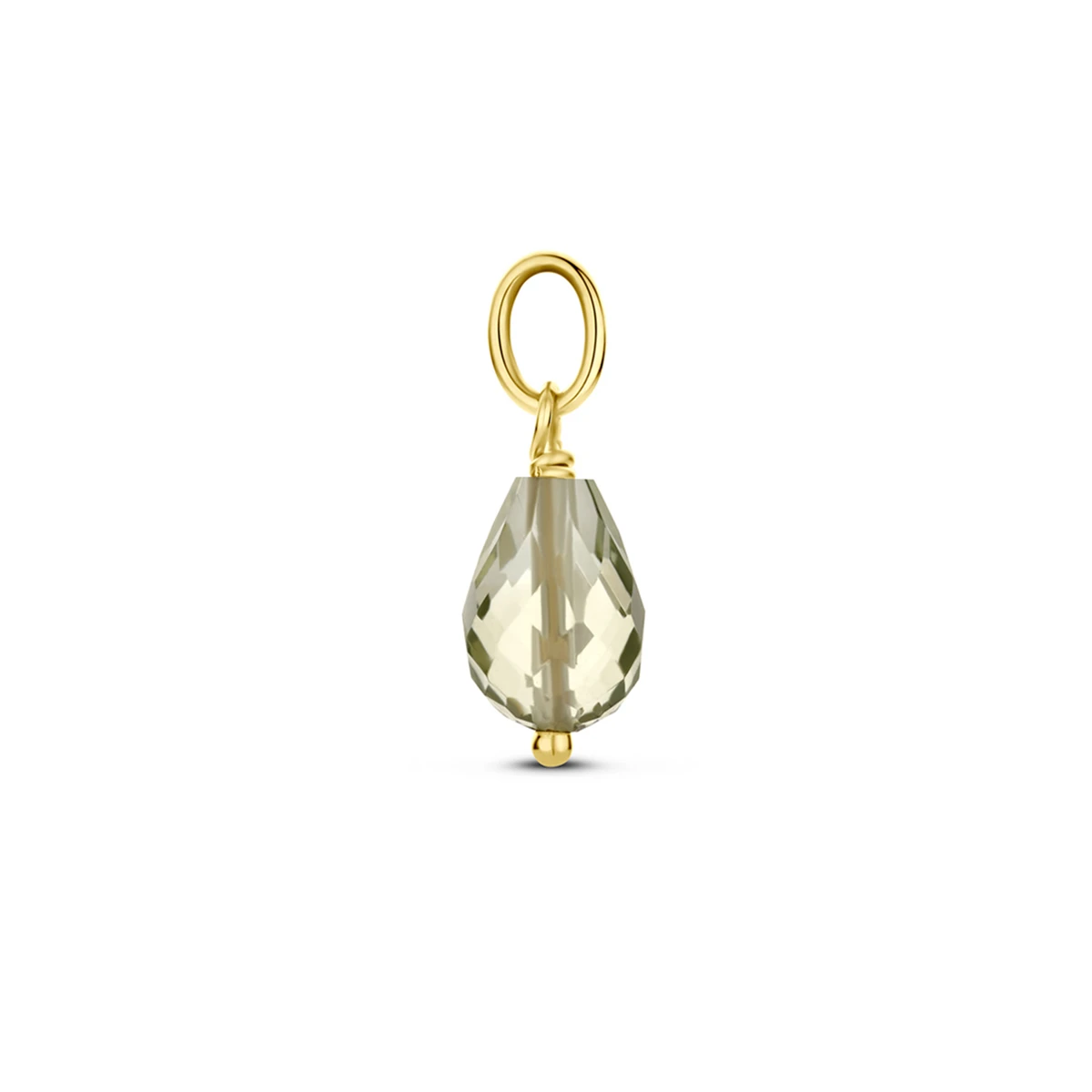 hanger groen amethist 15 mm 14K geelgoud