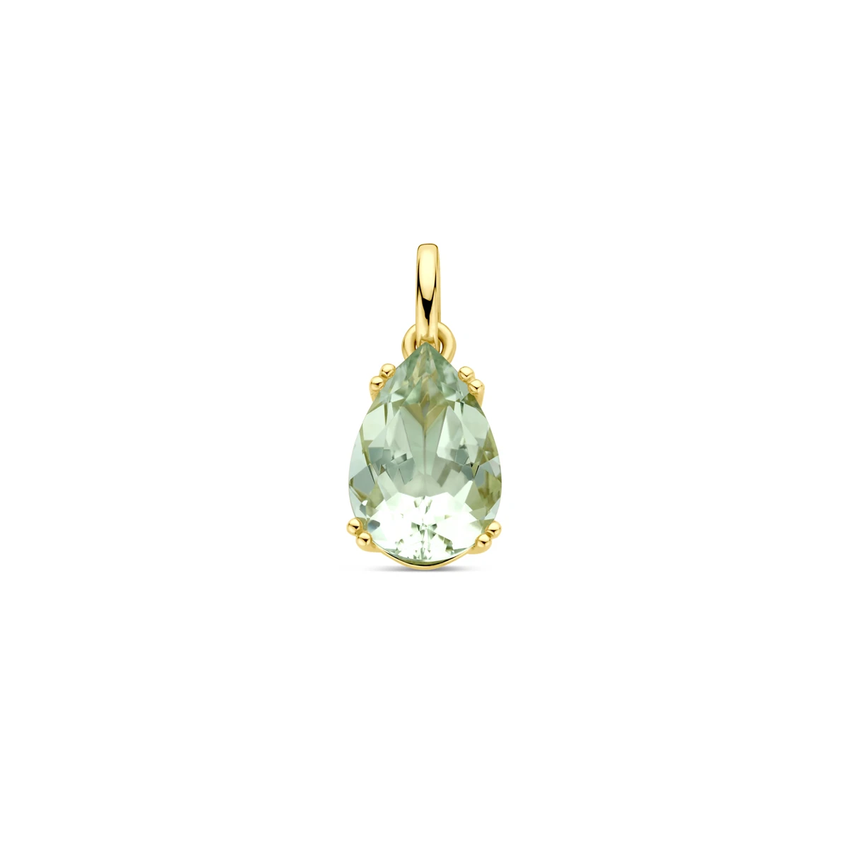 hanger groen amethist 18 mm 14K geelgoud