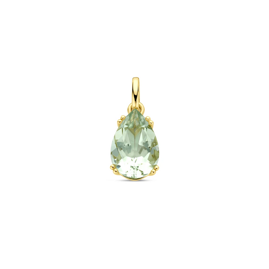 hanger groen amethist 18 mm 14K geelgoud