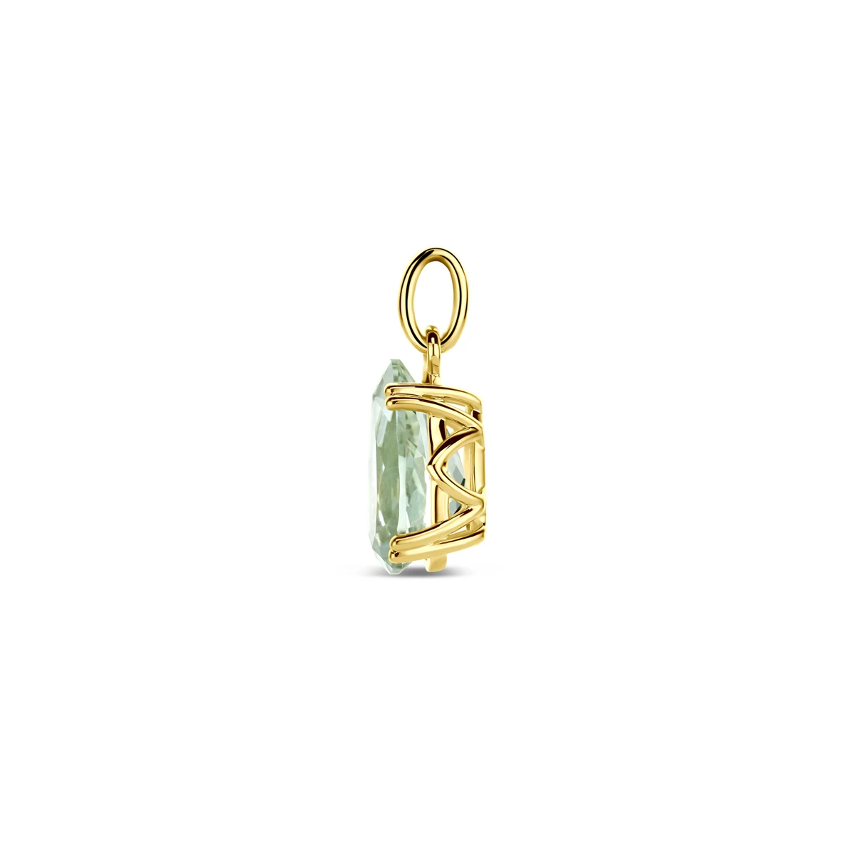 hanger groen amethist 18 mm 14K geelgoud