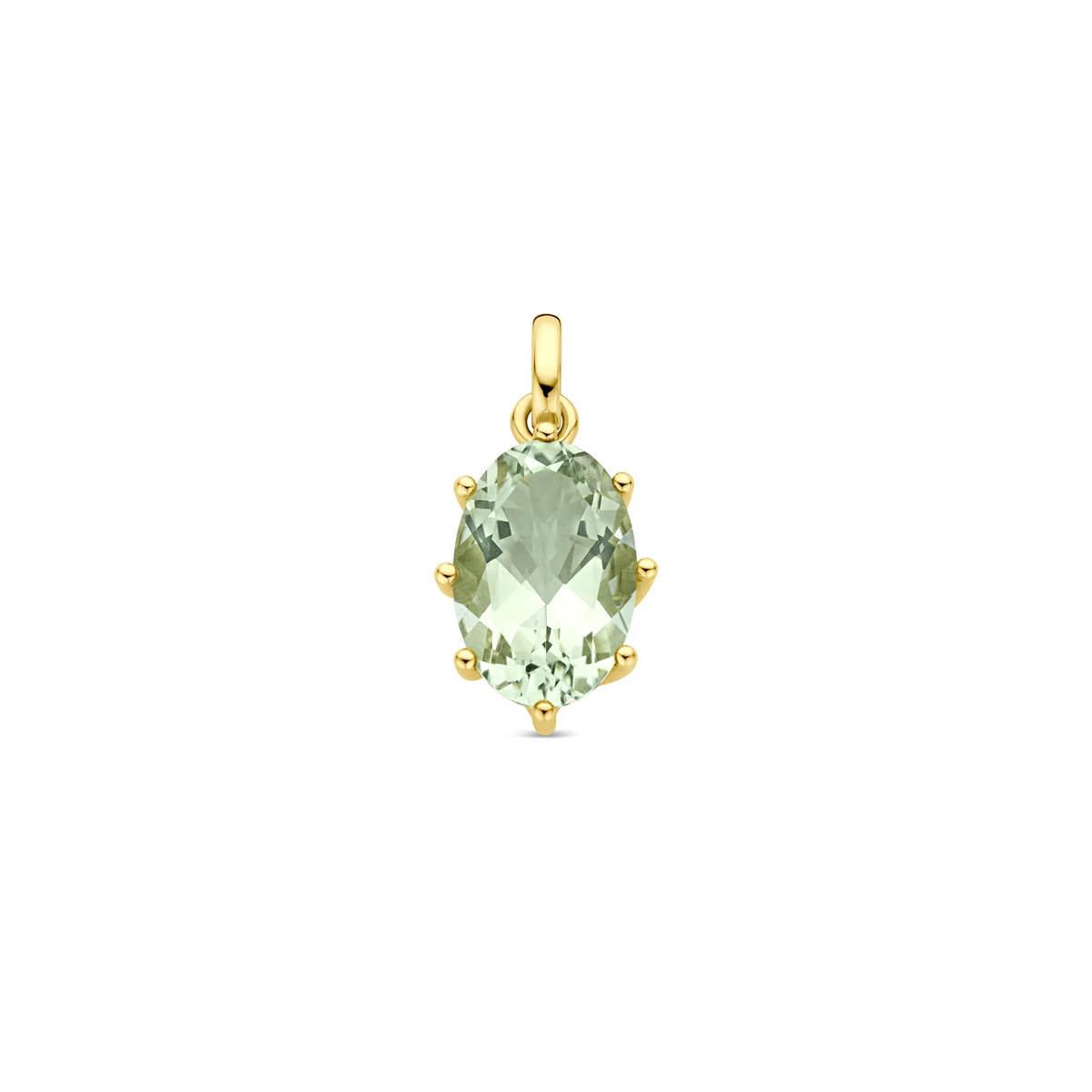 hanger groen amethist 20 mm 14K geelgoud