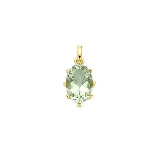 hanger groen amethist 20 mm 14K geelgoud