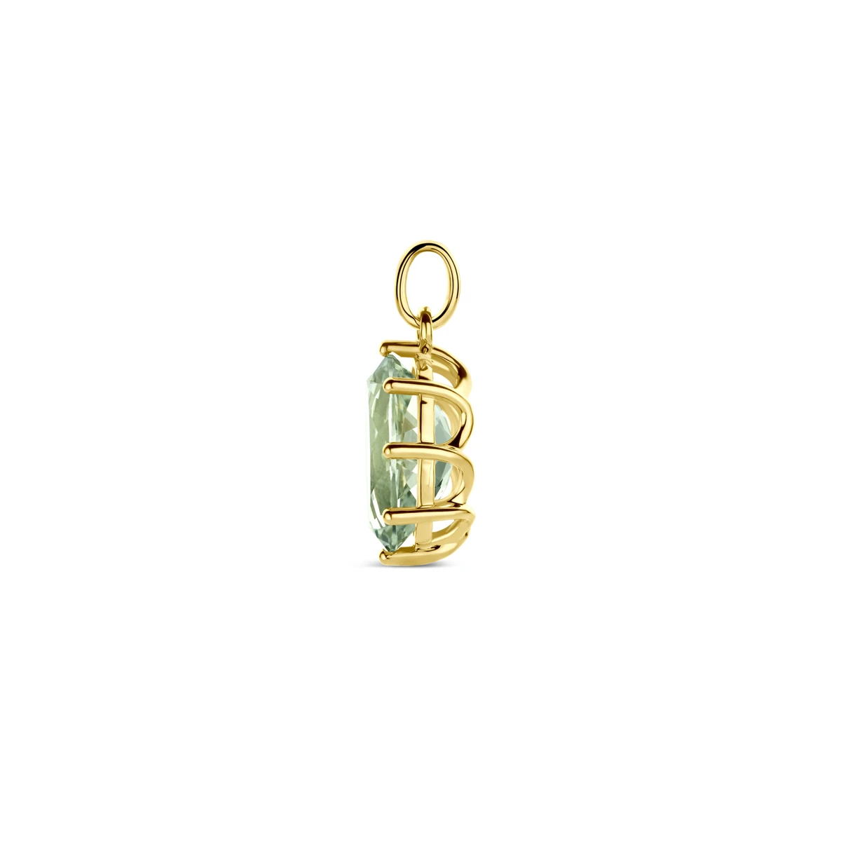 hanger groen amethist 20 mm 14K geelgoud