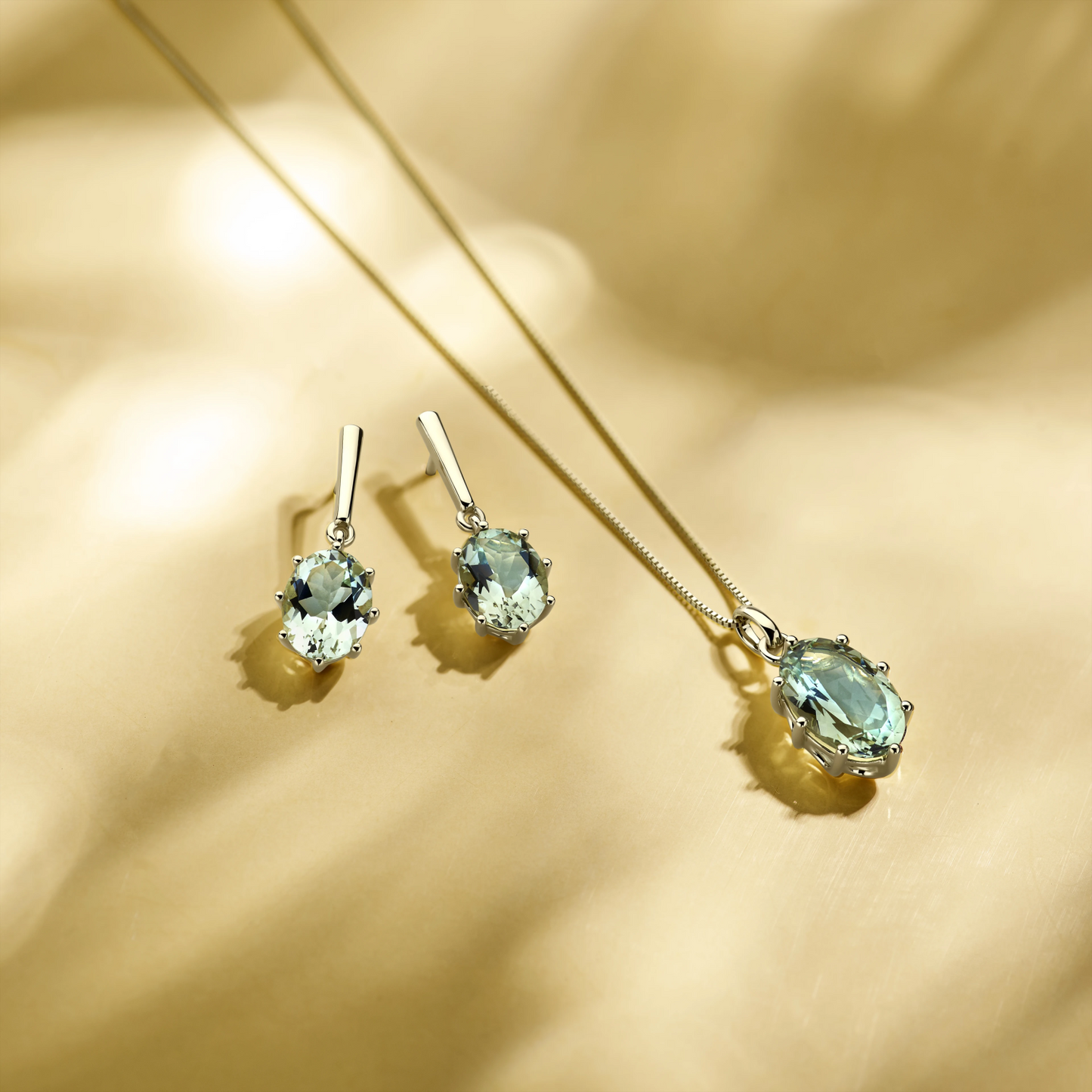 hanger groen amethist 20 mm 14K geelgoud