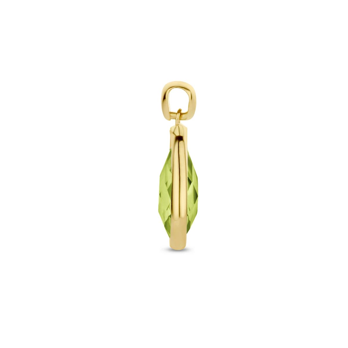 hanger groen kwarts 14K geelgoud