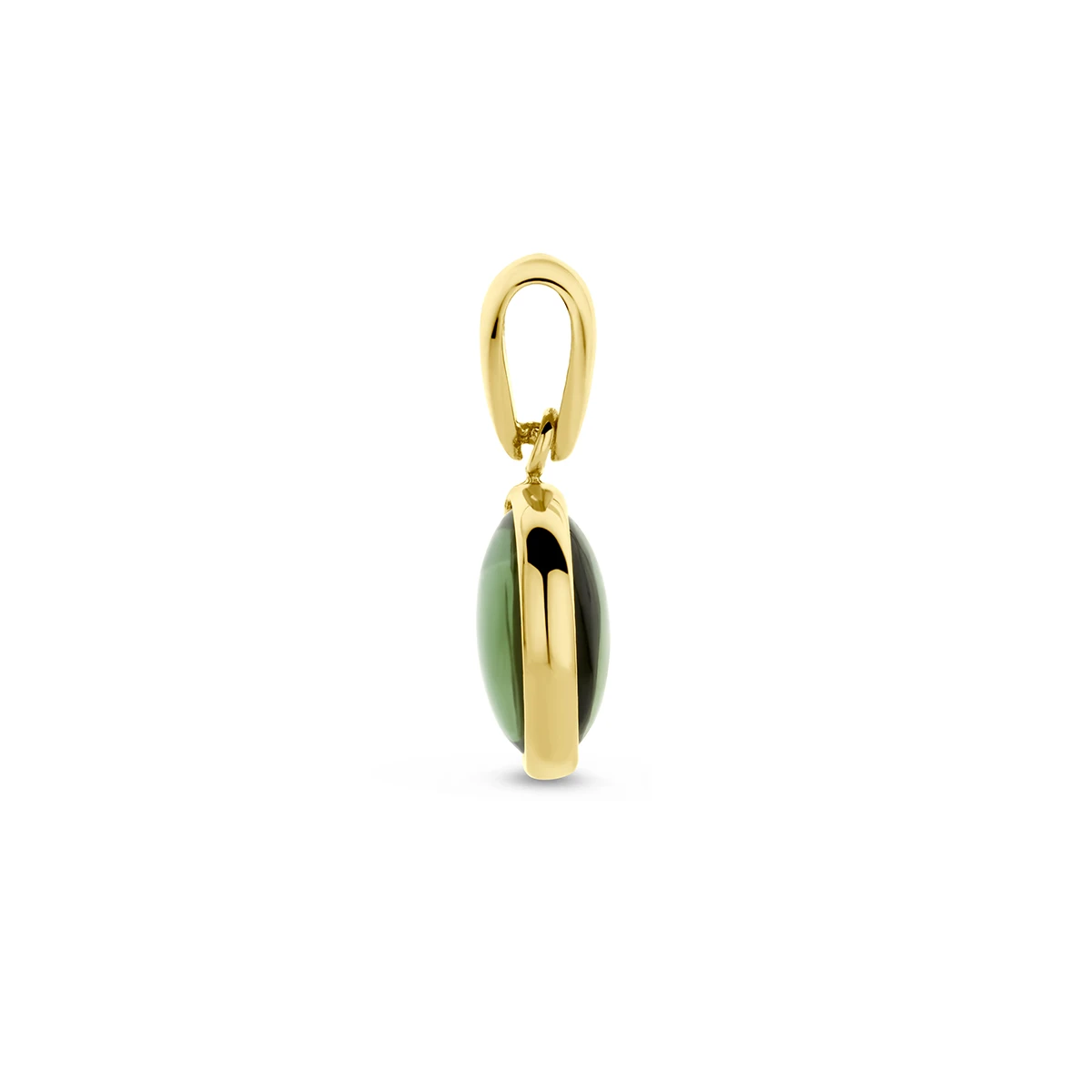 hanger groen toermalijn 14K geelgoud