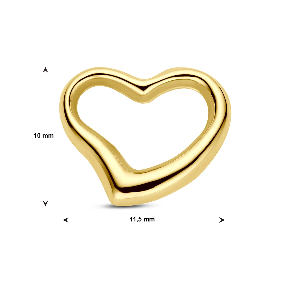 hanger hart 10 mm 14K geelgoud