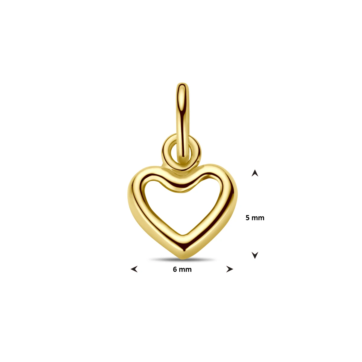 hanger hart 5 mm 14K geelgoud