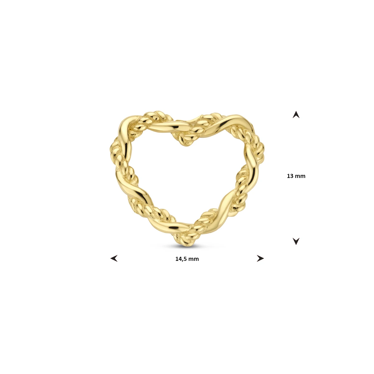hanger hart 13 mm 14K geelgoud