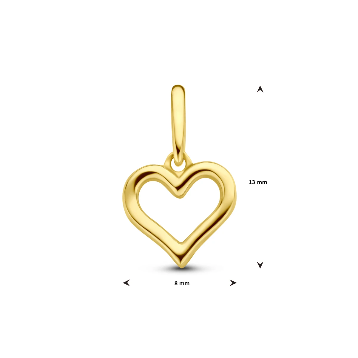 hanger hart 14K geelgoud