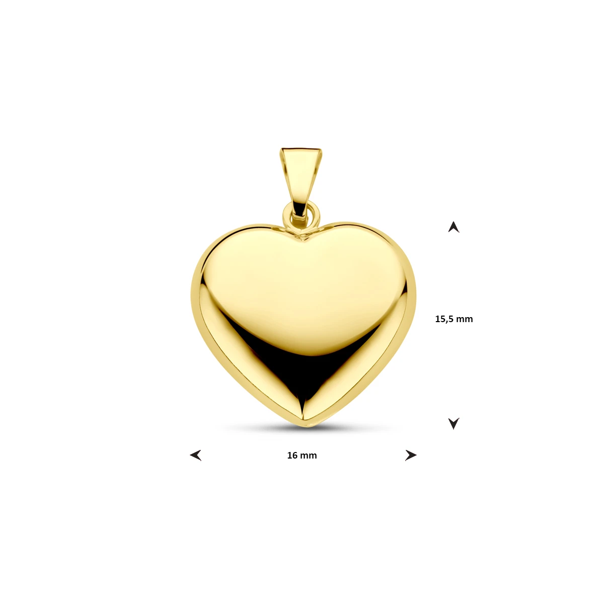 hanger hart 14K geelgoud
