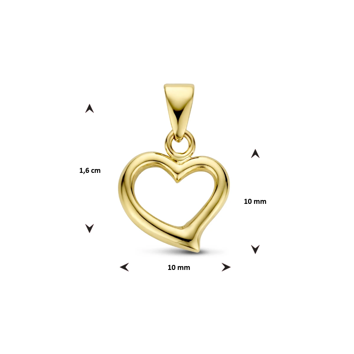 hanger hart 14K geelgoud