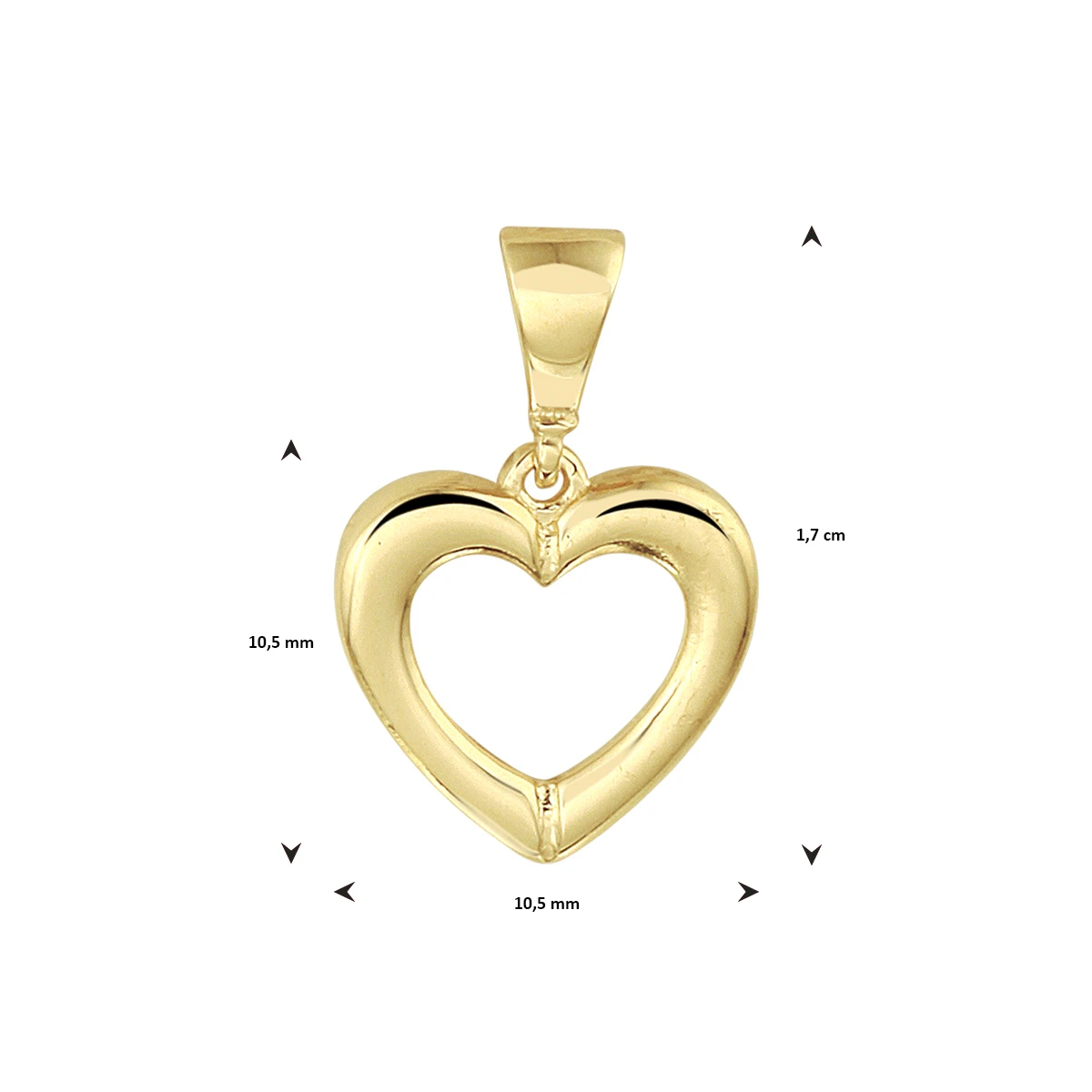 hanger hart 14K geelgoud