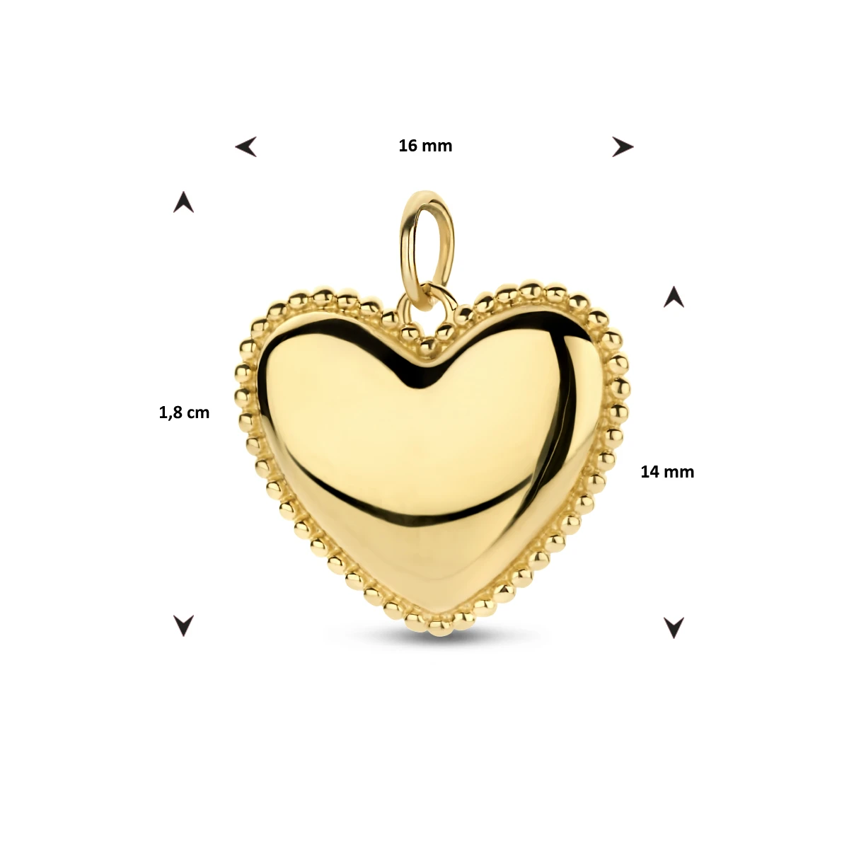 hanger hart 14K geelgoud