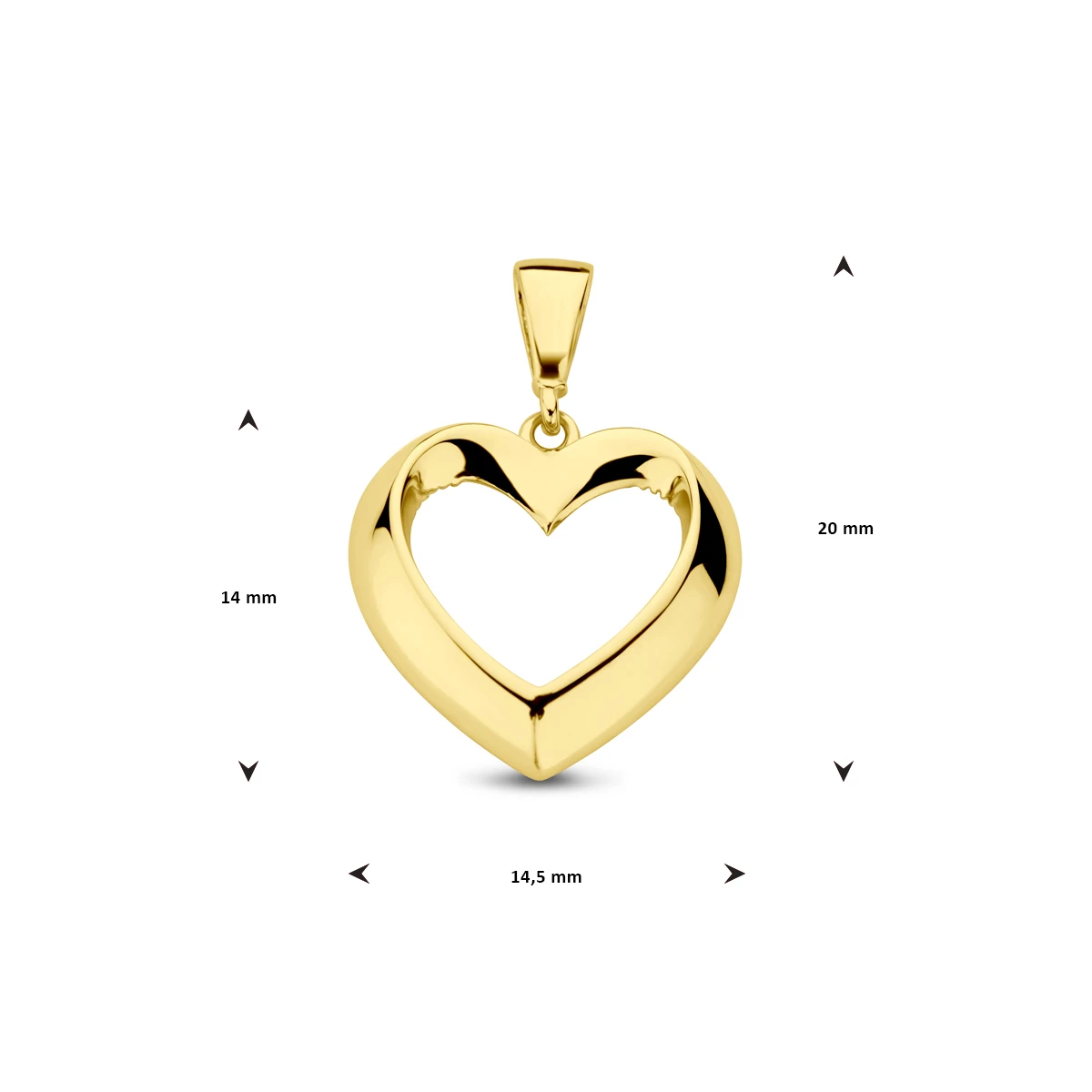 hanger hart 14K geelgoud