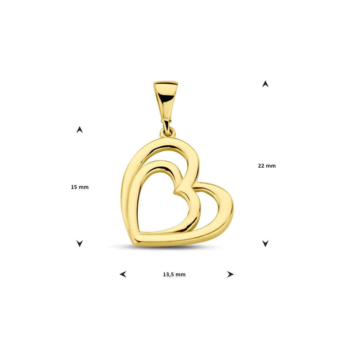 hanger hart 14K geelgoud