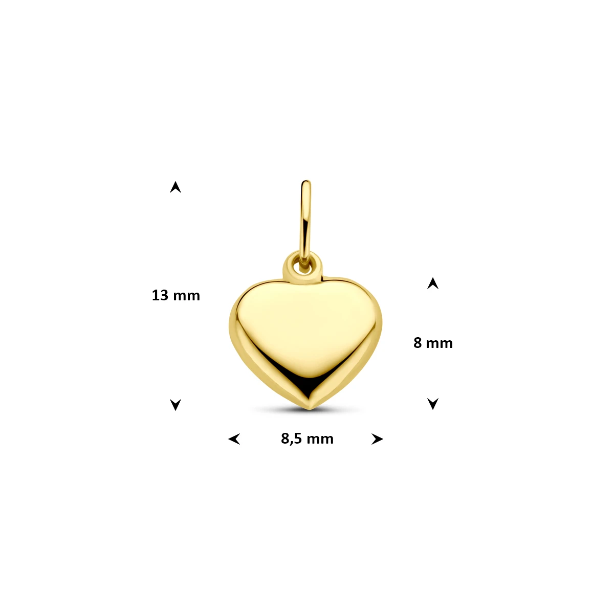 hanger hart 14K geelgoud