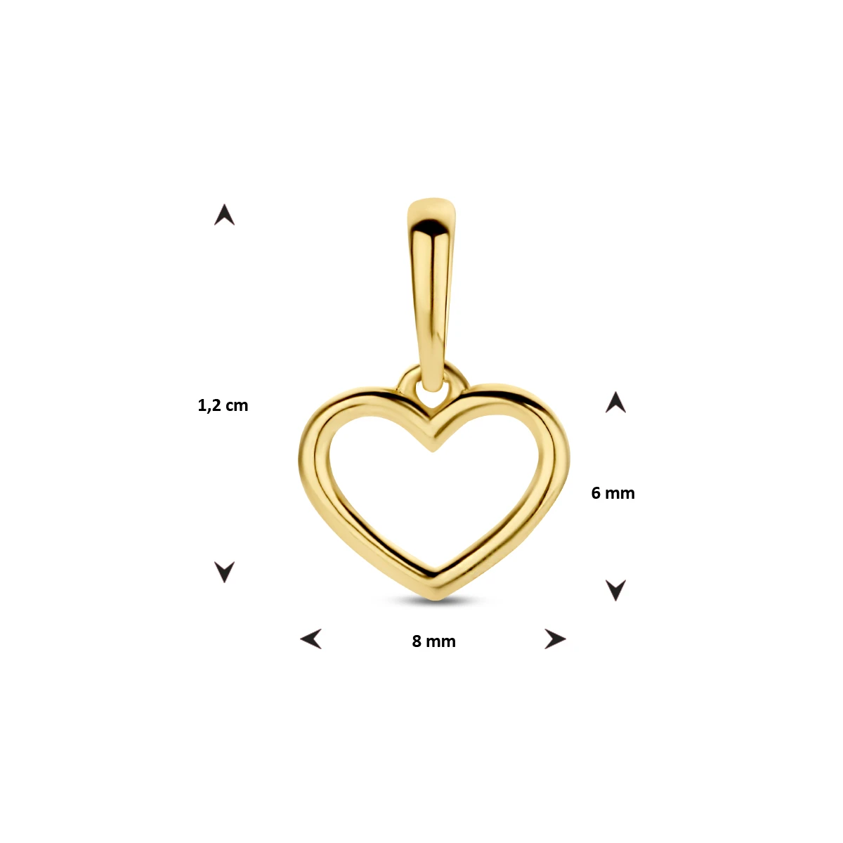 hanger hart 6 mm 14K geelgoud