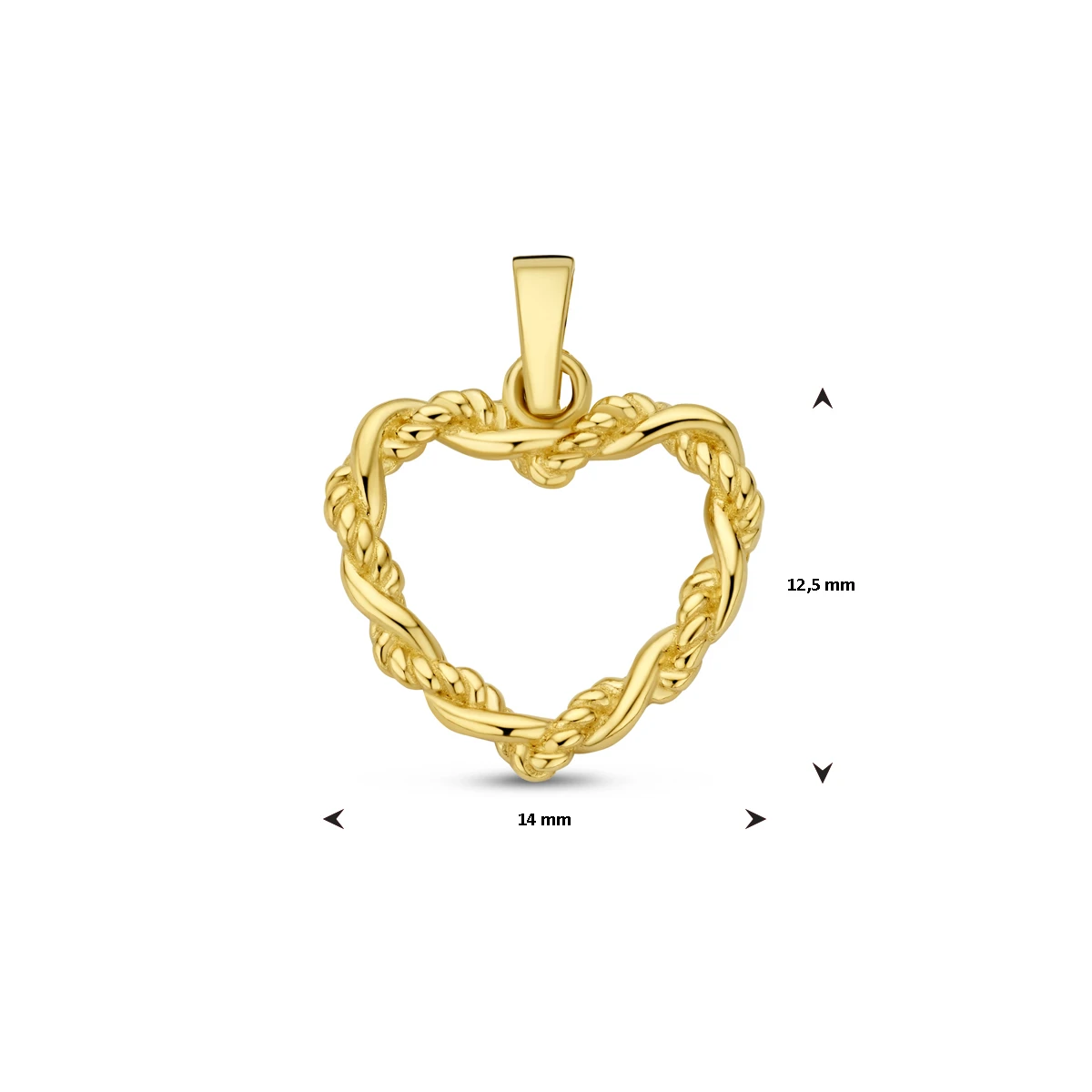hanger hart 18,5 mm 14K geelgoud