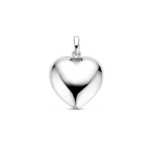 hanger hart 32 mm zilver gerhodineerd
