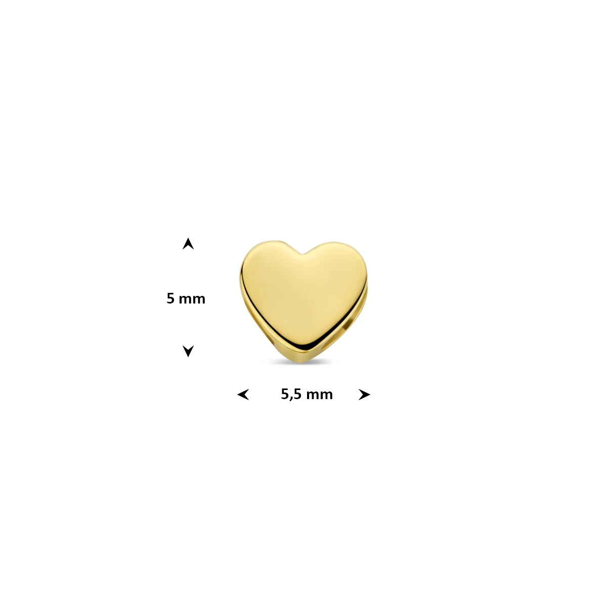 hanger hart 5 mm 14K geelgoud