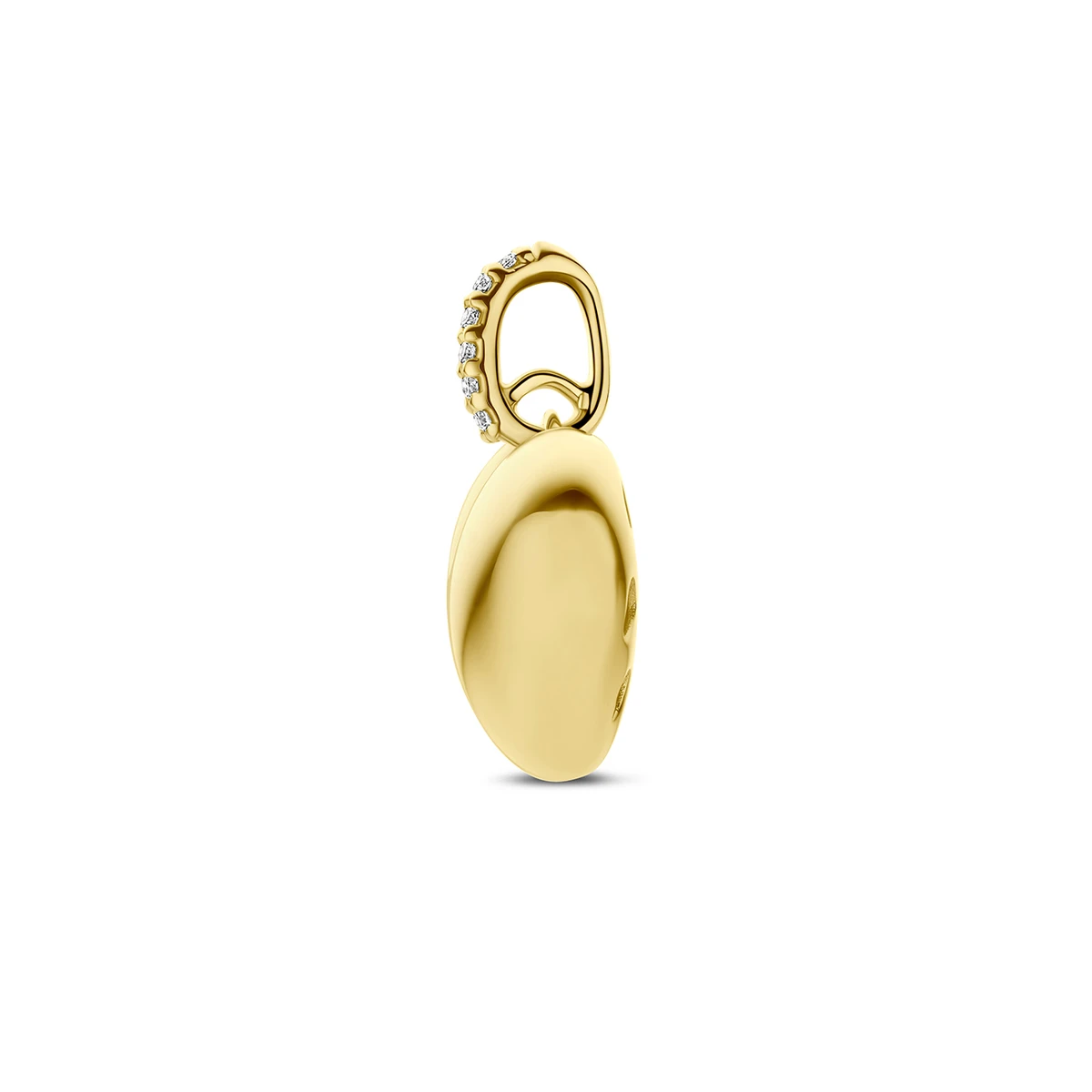hanger hart diamant 0.03ct h si 12 mm 14K geelgoud