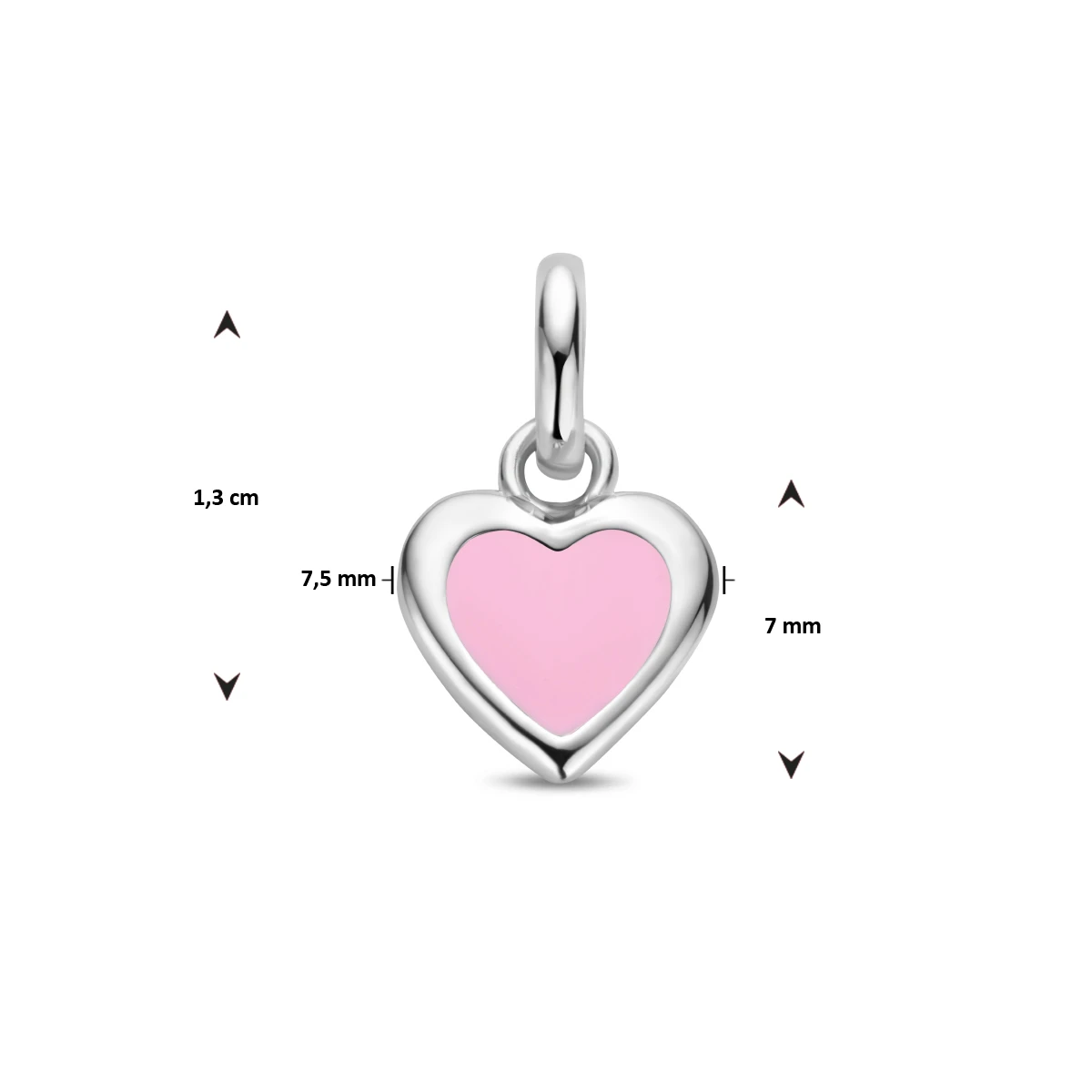hanger hart emaille zilver gerhodineerd