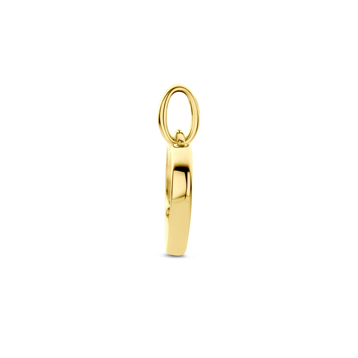 hanger hart en diamant 0.01ct h p1 14K geelgoud